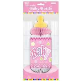 96 Wholesale Honeycomb Baby Bottle In Pink