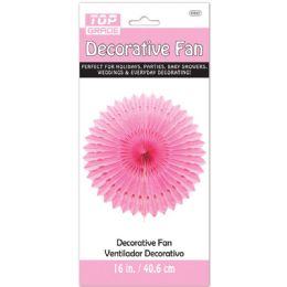 96 Pieces Fan In Light Pink Decor - Hanging Decorations & Cut Out