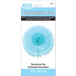 96 Pieces Fan In Light Blue Decor - Hanging Decorations & Cut Out