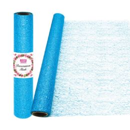 24 Wholesale Decoration Mesh Roll In Light Blue