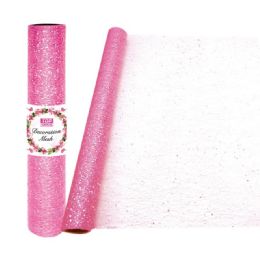 24 Wholesale Decoration Mesh Roll In Pink