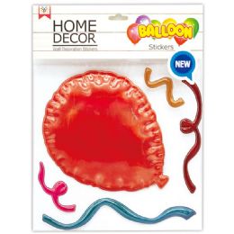 144 Wholesale Room Decoration Sticker Balloon Pattern In Red