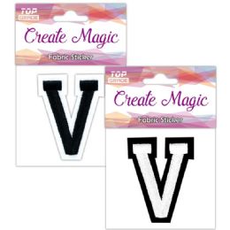 120 Wholesale Fabric Iron On Sticker Letter V