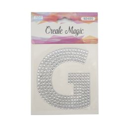 120 Wholesale Crystal Sticker G In Silver
