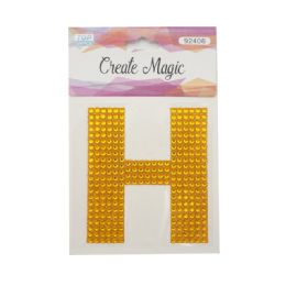 120 Wholesale Crystal Sticker H In Gold