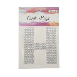 120 Wholesale Crystal Sticker H In Silver