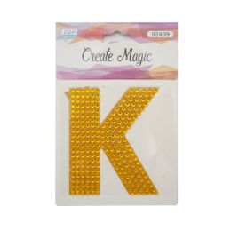 120 Wholesale Crystal Sticker K In Gold