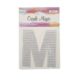 120 Wholesale Crystal Sticker M In Silver