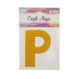 120 Wholesale Crystal Sticker P In Gold