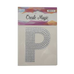 120 Wholesale Crystal Sticker P In Silver