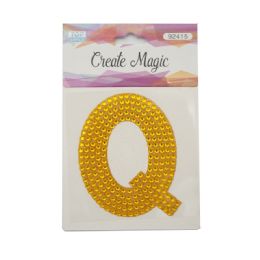 120 Wholesale Crystal Sticker Q In Gold