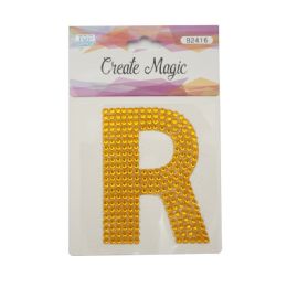 120 Wholesale Crystal Sticker R In Gold