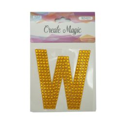 120 Wholesale Crystal Sticker W In Gold