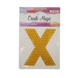 120 Wholesale Crystal Sticker X In Gold
