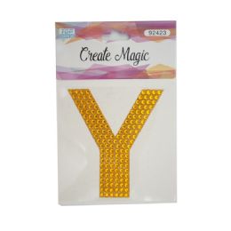 120 Wholesale Crystal Sticker Y In Gold