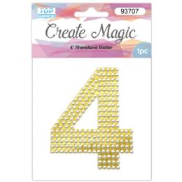 120 Wholesale Pearl Sticker In Gold Number 4