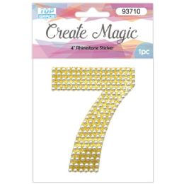 120 Wholesale Pearl Sticker In Gold Number 7