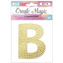 120 Wholesale Pearl Sticker In Gold Letter B