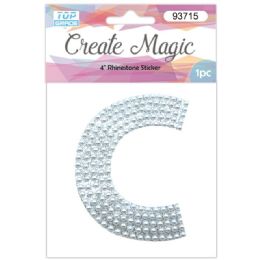 120 Wholesale Pearl Sticker In Silver Letter C