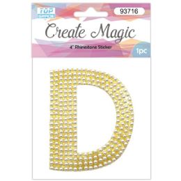 120 Wholesale Pearl Sticker In Gold Letter D
