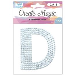 120 Wholesale Pearl Sticker In Silver Letter D