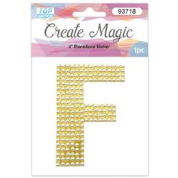 120 Wholesale Pearl Sticker In Gold Letter F