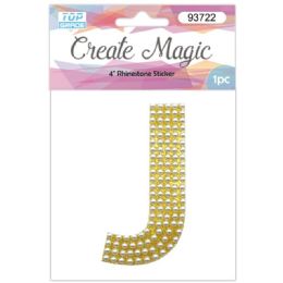 120 Wholesale Pearl Sticker In Gold Letter J