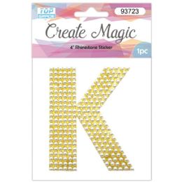 120 Wholesale Pearl Sticker In Gold Letter K