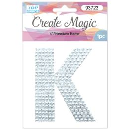 120 Wholesale Pearl Sticker In Silver Letter K