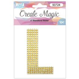 120 Wholesale Pearl Sticker In Gold Letter L