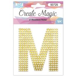 120 Wholesale Pearl Sticker In Gold Letter M