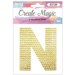 120 Wholesale Pearl Sticker In Gold Letter N