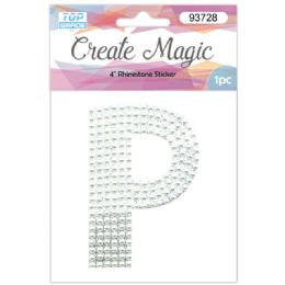 120 Wholesale Pearl Sticker In Silver Letter P