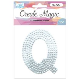 120 Wholesale Pearl Sticker In Silver Letter Q