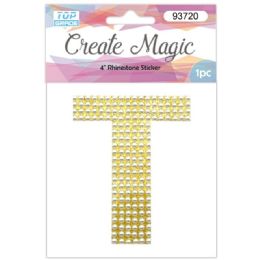 120 Wholesale Pearl Sticker In Gold Letter T