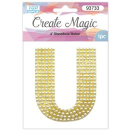 120 Wholesale Pearl Sticker In Gold Letter U