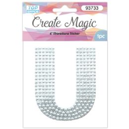 120 Wholesale Pearl Sticker In Silver Letter U