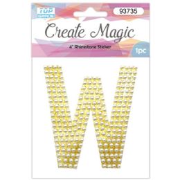 120 Wholesale Pearl Sticker In Gold Letter W