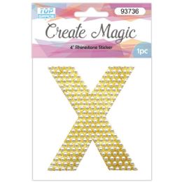 120 Wholesale Pearl Sticker In Gold Letter X