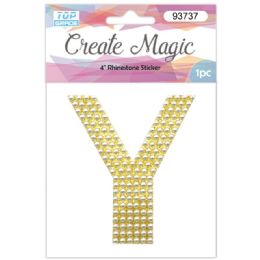 120 Wholesale Pearl Sticker In Gold Letter Y