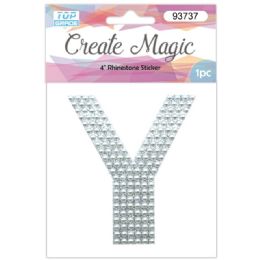 120 Wholesale Pearl Sticker In Silver Letter Y