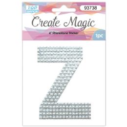 120 Wholesale Pearl Sticker In Silver Letter Z