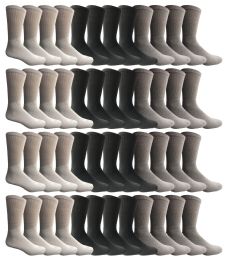 48 Wholesale Yacht & Smith Men's Sports Crew Socks, Assorted Colors Size 10-13 Bulk Pack