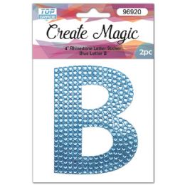 120 Wholesale 2 Piece Crystal Sticker Letter B In Blue