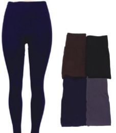 48 Wholesale Women's Fleece Lined Leggings In Assorted Colors