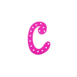 96 Pieces Pink And Silver Trimming Letter C - Foam & Felt