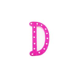 96 Pieces Pink And Silver Trimming Letter D - Foam & Felt