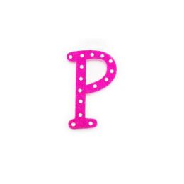 96 Wholesale Pink And Silver Trimming Letter P