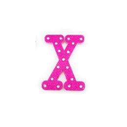 96 Pieces Pink And Silver Trimming Letter X - Foam & Felt