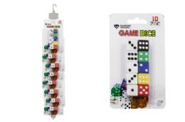 48 Pieces Dice On Clip Strip (10 Pk) - Playing Cards, Dice & Poker
